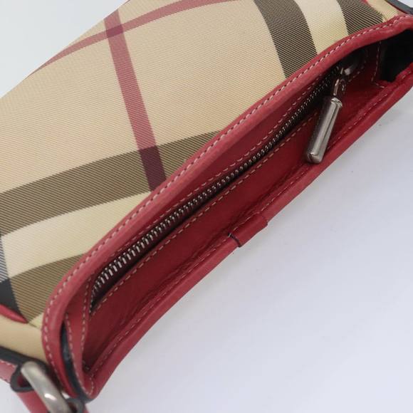 BURBERRY Nova Check Shoulder Bag PVC Beige Silver Auth 93825 - Picture 6 of 16